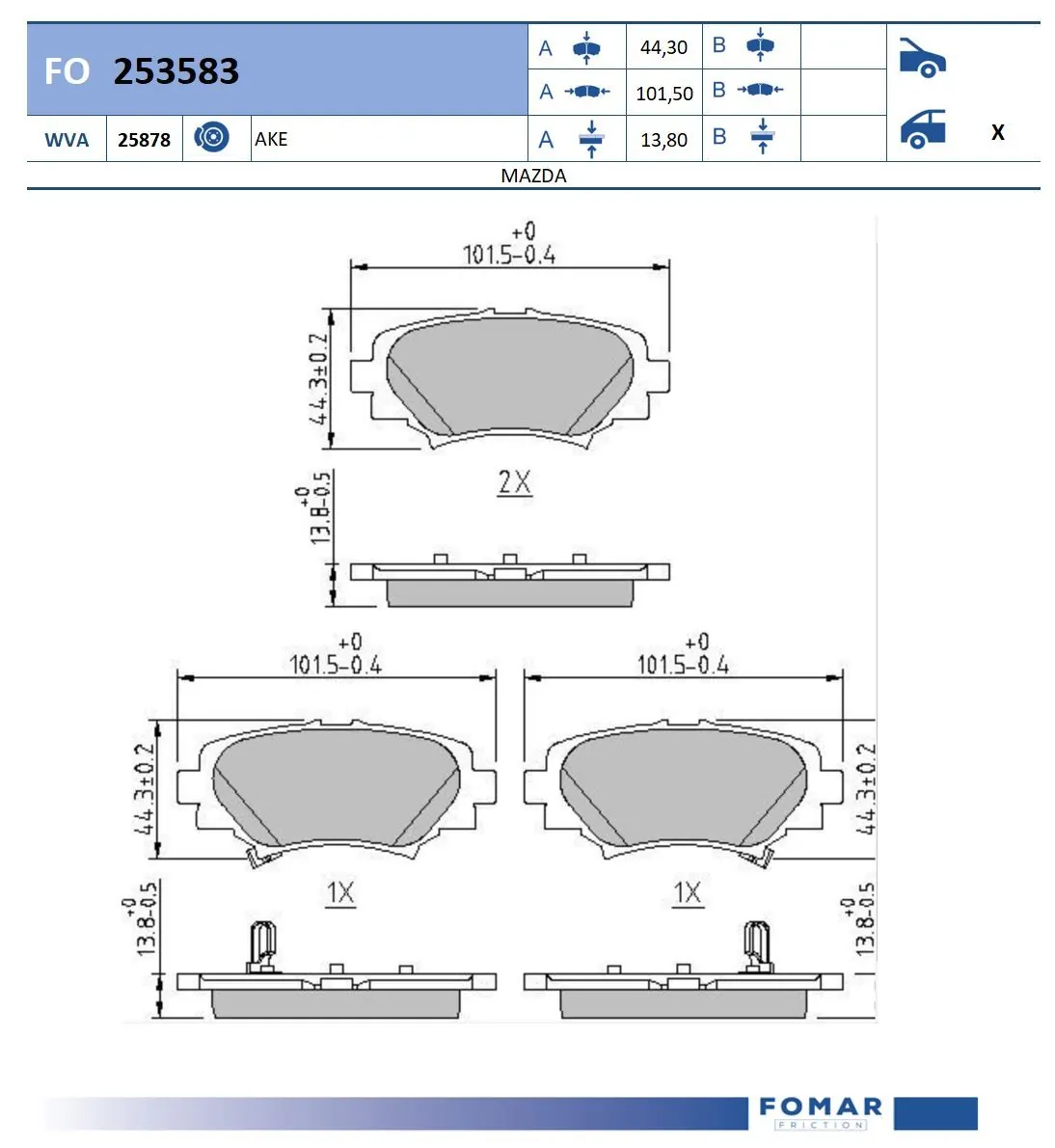 Brake Pad Set, disc brake